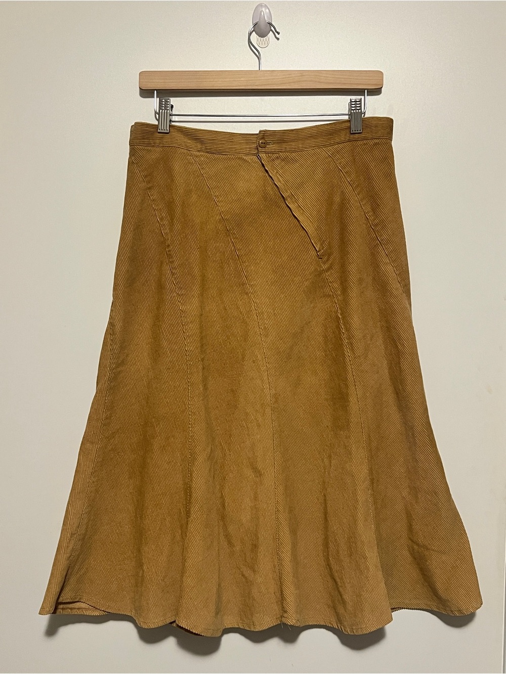 ✨Vintage Corduroy Asymmetric A-Line  100% Cotton Midi Skirt Size 44 Chilean made